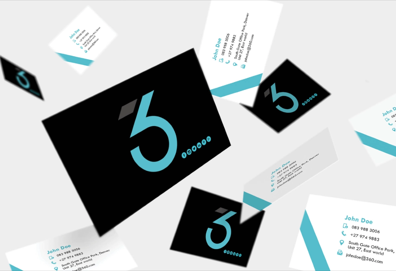 Branded business cards following corporate identity guidelines