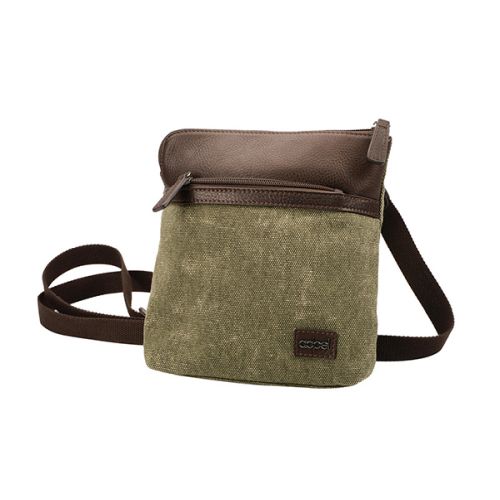 Canvas and Leather Cross body Bag