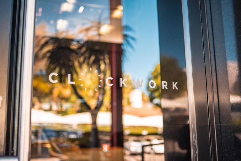 ClockWork Exterior window signage by Three6ixty