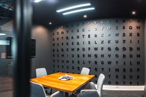 ClockWork Media Interior cutout signage by Three6ixty