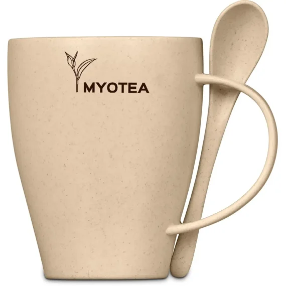 Okiyo Kawai Wheat Straw Mug & Spoon – 350ml