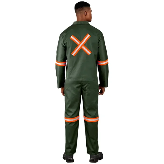 Acid Resistant Polycotton Conti Suit – Reflective Arm, Legs & Back – Orange Tape