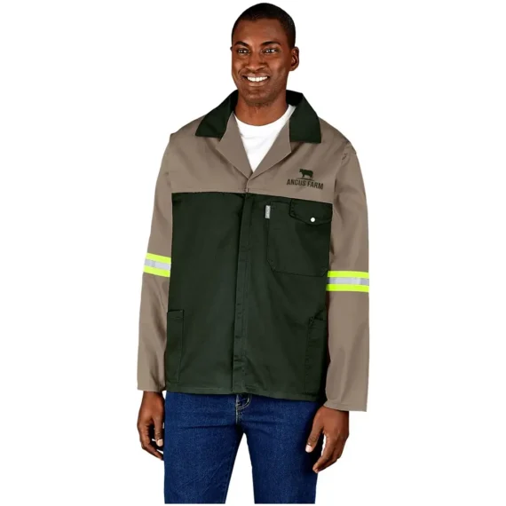 Site Premium Two-Tone Polycotton Jacket – Reflective Arms – Yellow Tape