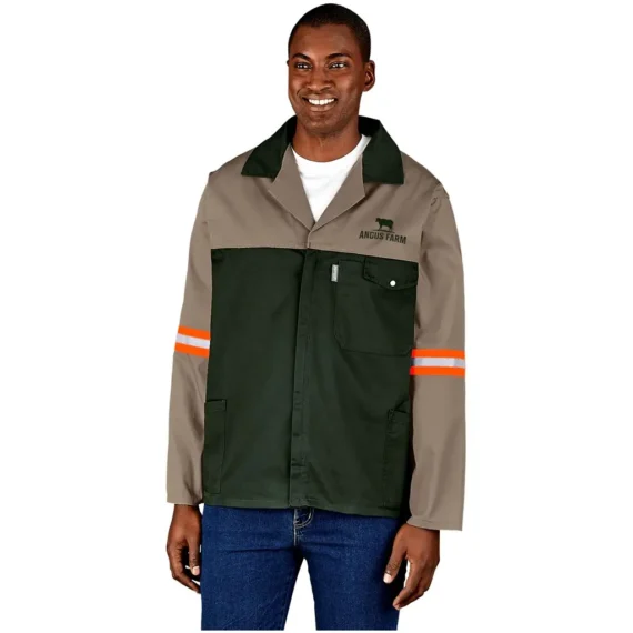 Site Premium Two-Tone Polycotton Jacket – Reflective Arms – Orange Tape