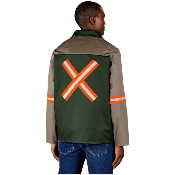 Site Premium Two-Tone Polycotton Jacket – Reflective Arms & Back – Orange Tape