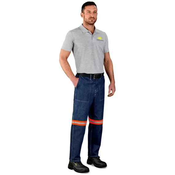 Cast Premium 100% Cotton Denim Pants – Reflective Legs – Orange Tape