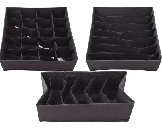 3-Piece Foldable Drawer Organisers