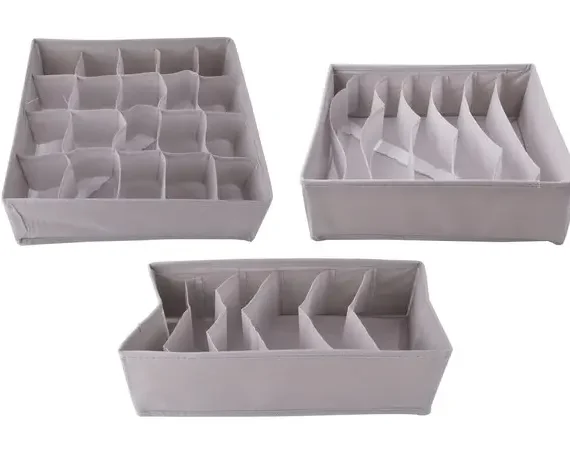 3-Piece Foldable Drawer Organisers