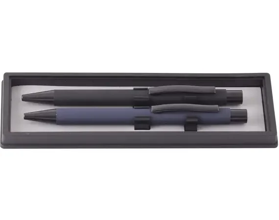 Veneer Black & Blue Pen Set