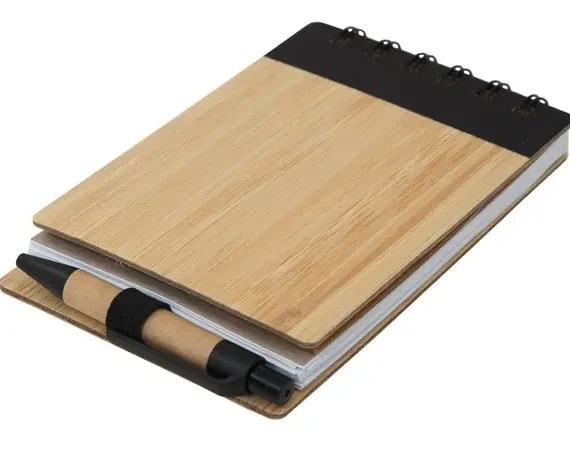 Wood Pocket Notepad & Sticky-Memo & Pen