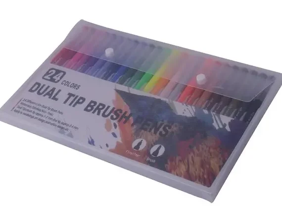 24-Piece Dual Tip Brush Pen Set