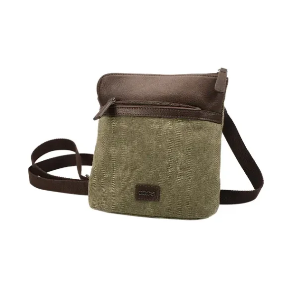 Canvas and Leather Cross body Bag