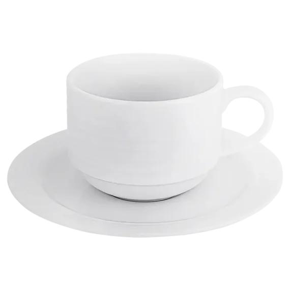 Arctic White Stackable Cup and Saucer 220ml