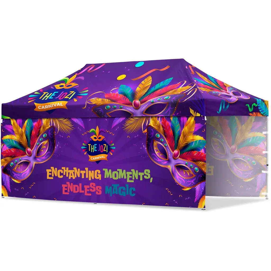 Coated Steel Sublimated Gazebo 6m x 3m 2 LS F-Walls