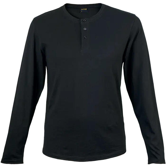 145g Henley Long Sleeve T-Shirt Mens