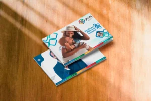 Custom-printed employee wellness calendar cover page for GEMS.