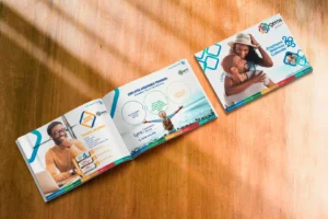 Custom-printed employee wellness calendar for GEMS.