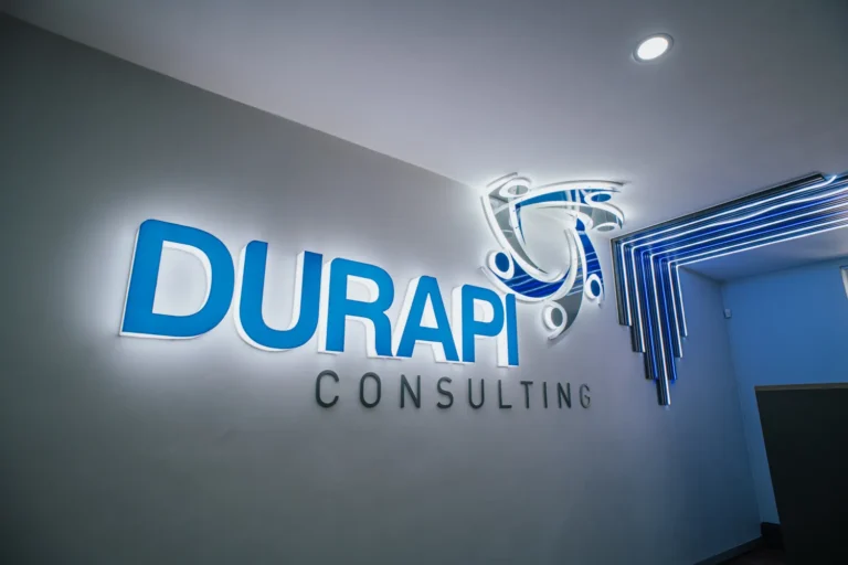 Durapi reception 3d lightbox signage by Three6ixty