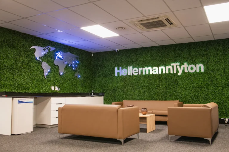 Hellerman Tyton interior cutout Signage by Three6ixty