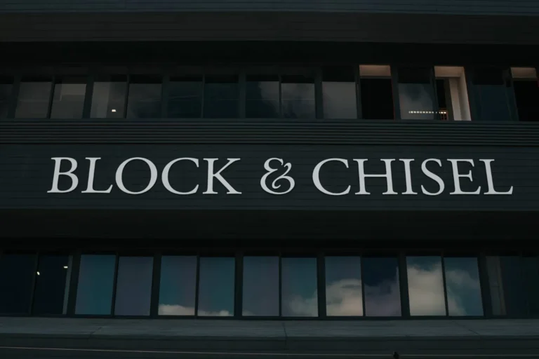 Block & Chisel exterior cutout signage by Three6ixty