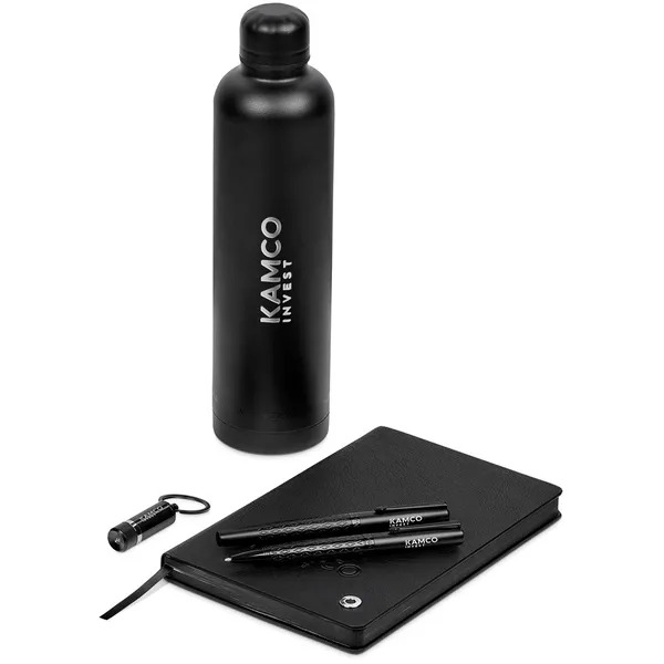 Elegant Amba bottle with Adreon gift set branding