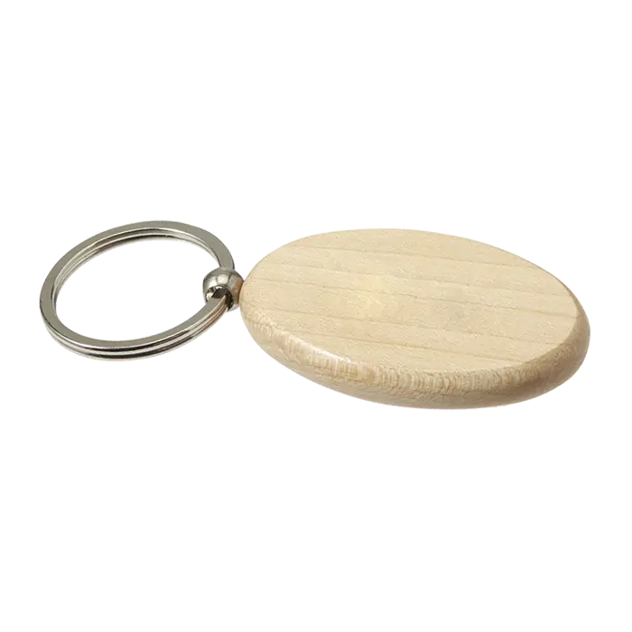 Oval Wooden Keychain