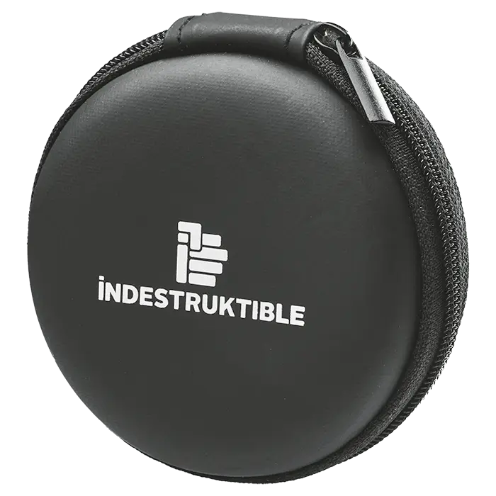 IND Aux Earphone with mic in round PU case