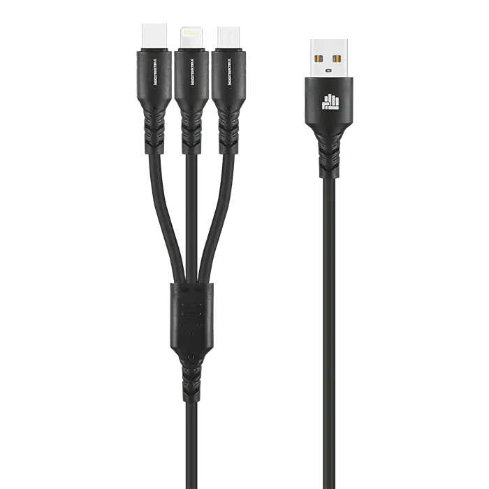IND 1.2m 3-In-1 Charger Cable