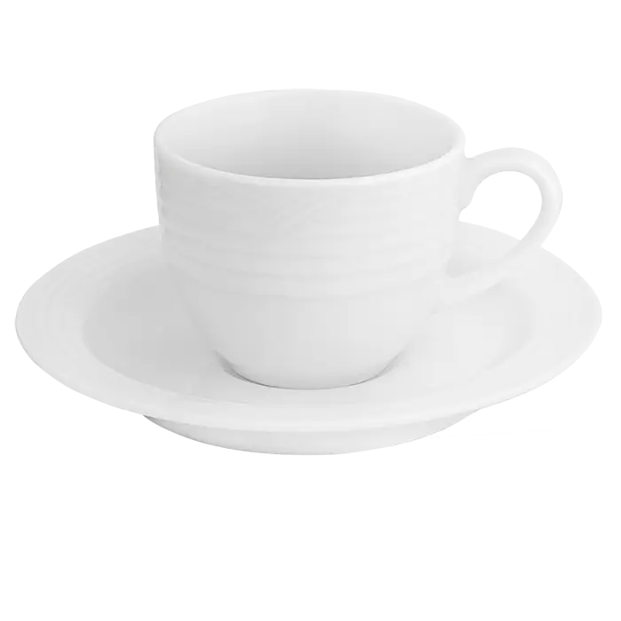 Arctic White Espresso Stackable Cup and Saucer 100ml