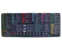 Excel Cheat Sheet Desk Mat   Mousepad XL
