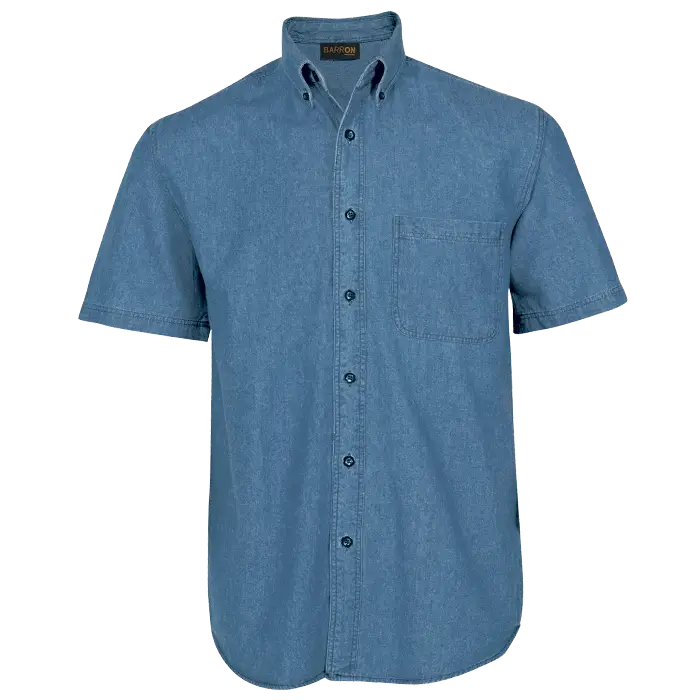 Denim Shirt Short Sleeve Mens