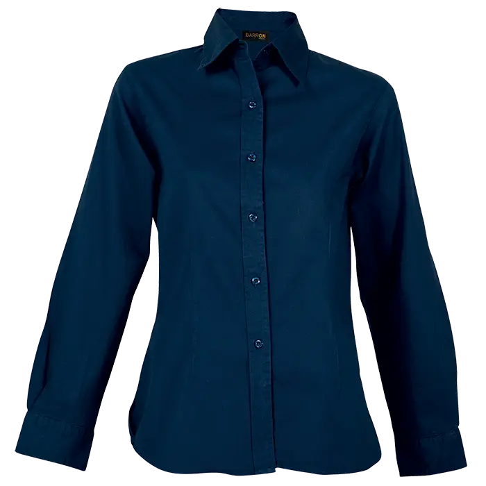 Brushed Cotton Twill Blouse Long Sleeve Ladies