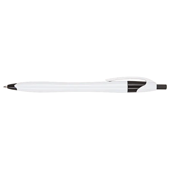 Slim White Barrel Ballpoint Pen