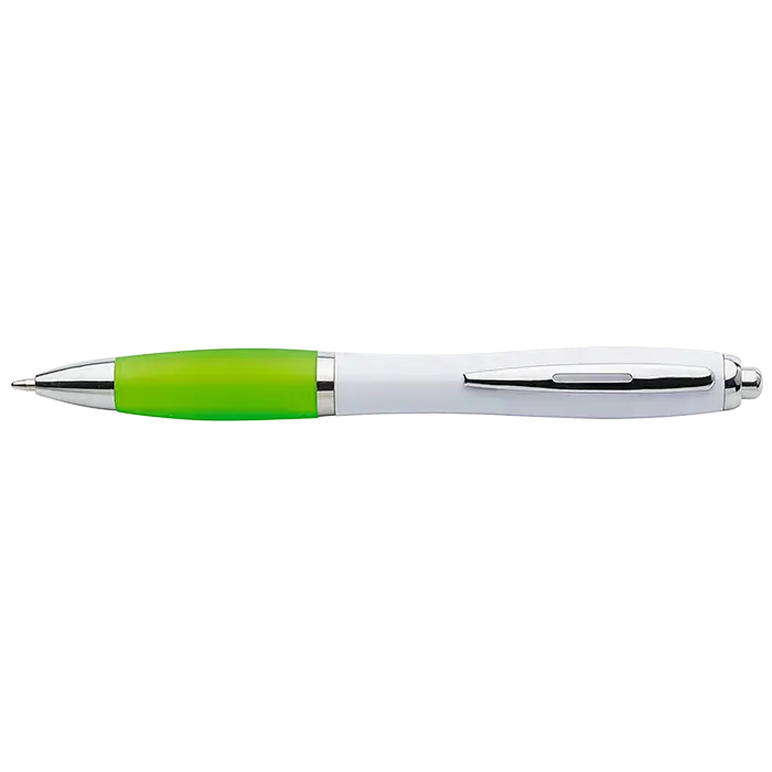 White Barrel Curved Design Ballpoint Pen