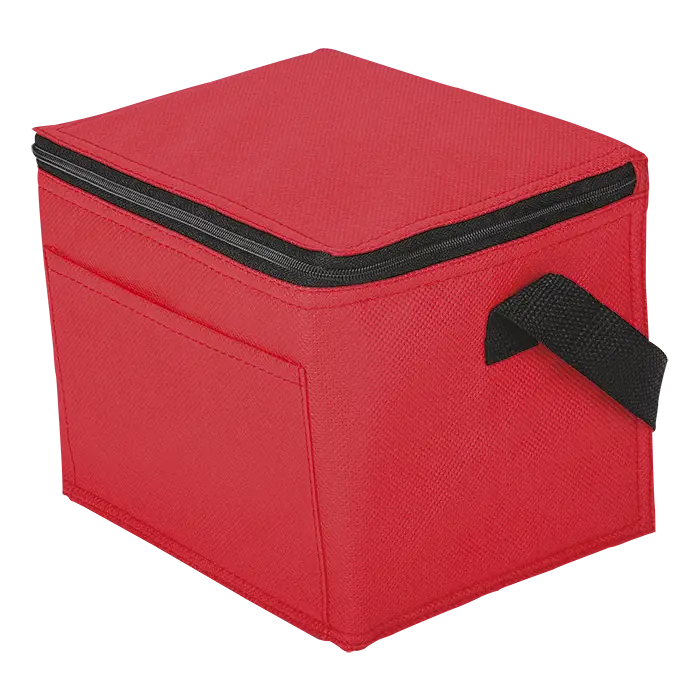 6 Can Cooler with Foil Liner and Pocket Non-Woven Foil Linin