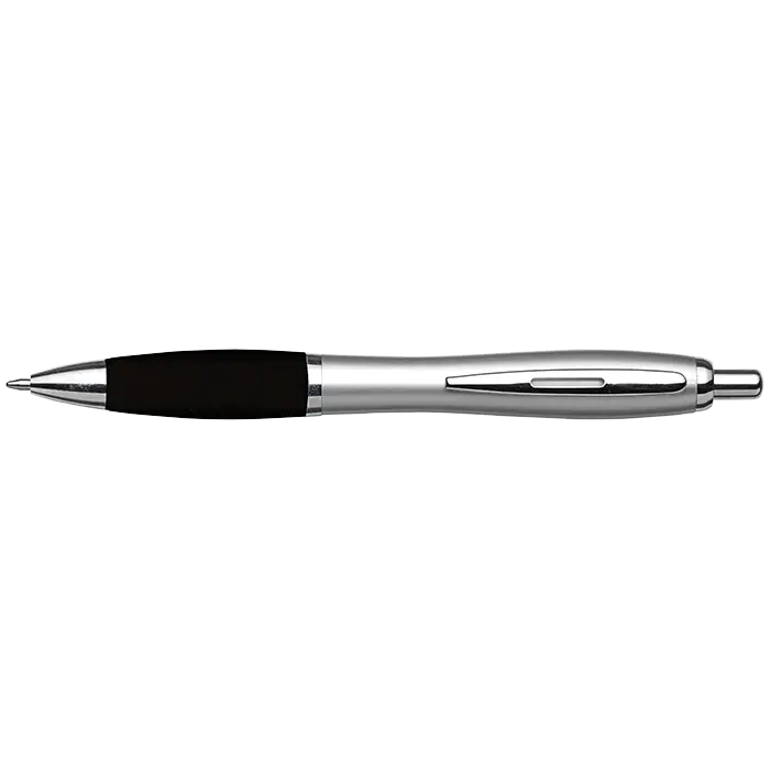 Silver Barrel Curved Design Ballpoint Pen