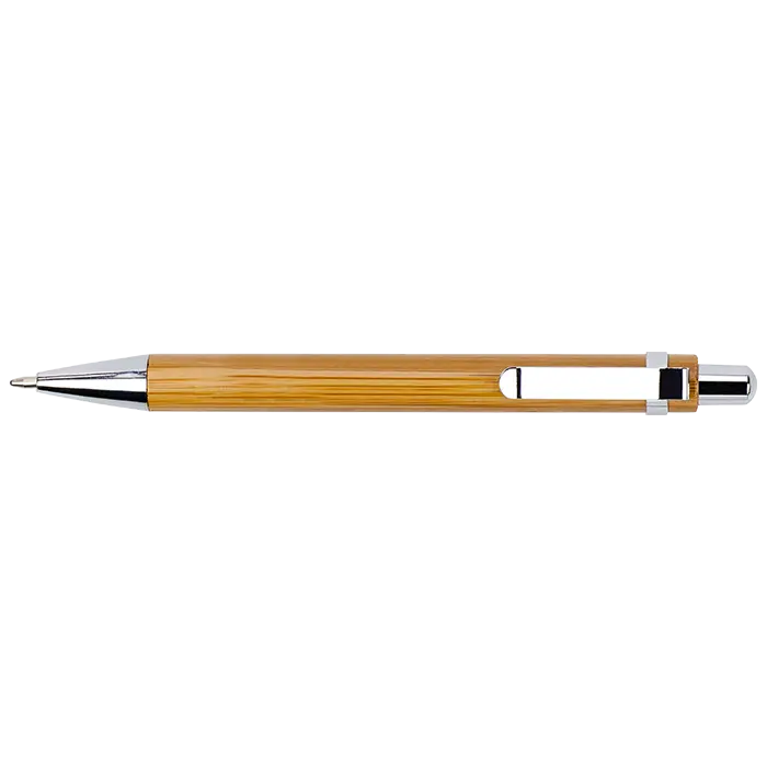 Bamboo Ballpoint Pen with Metal Trims