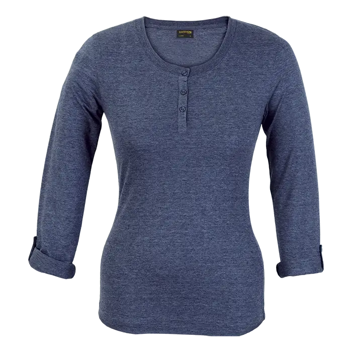 145g Henley Long Sleeve T-Shirt Ladies