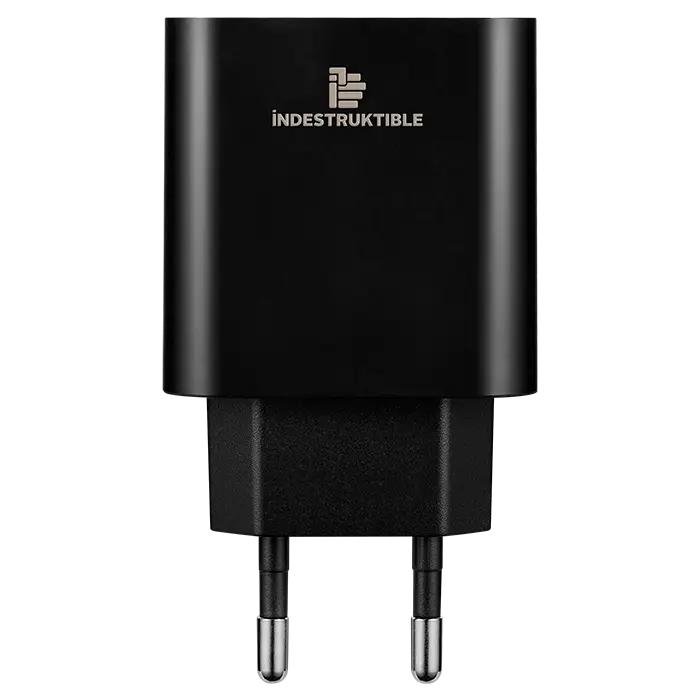 IND 3.1AMP Dual USB Wall Charger With Micro-USB & Type-C Cab