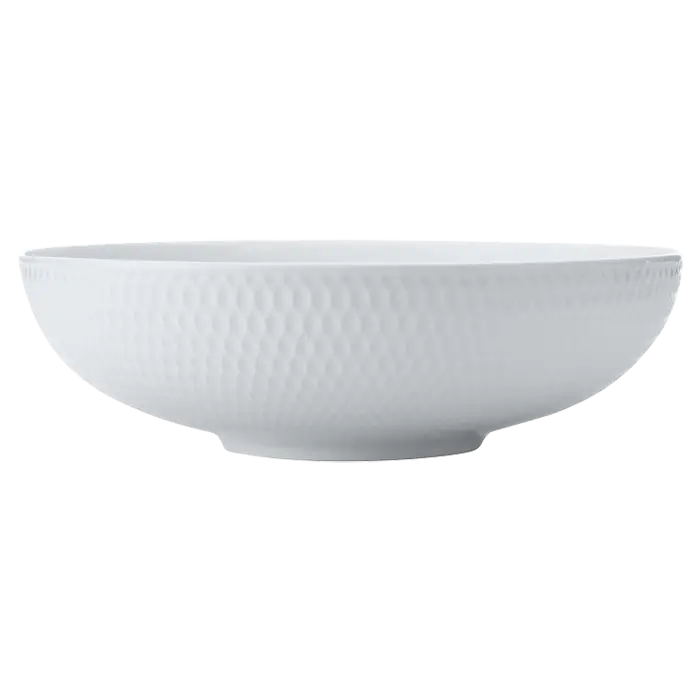 White Basics Diamonds Round Serving Bowl