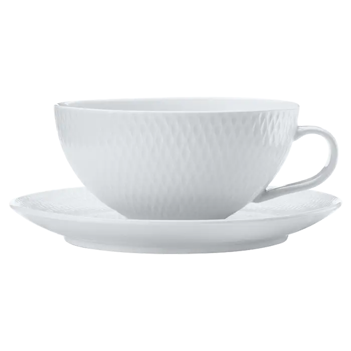 White Basics Diamonds Tea Cup and Saucer Low 250ml