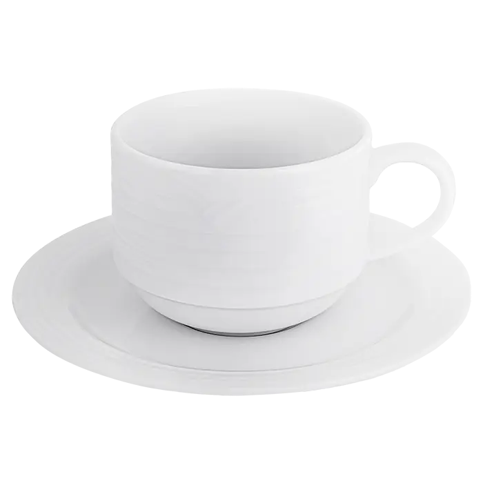 Arctic White Stackable Cup and Saucer 220ml