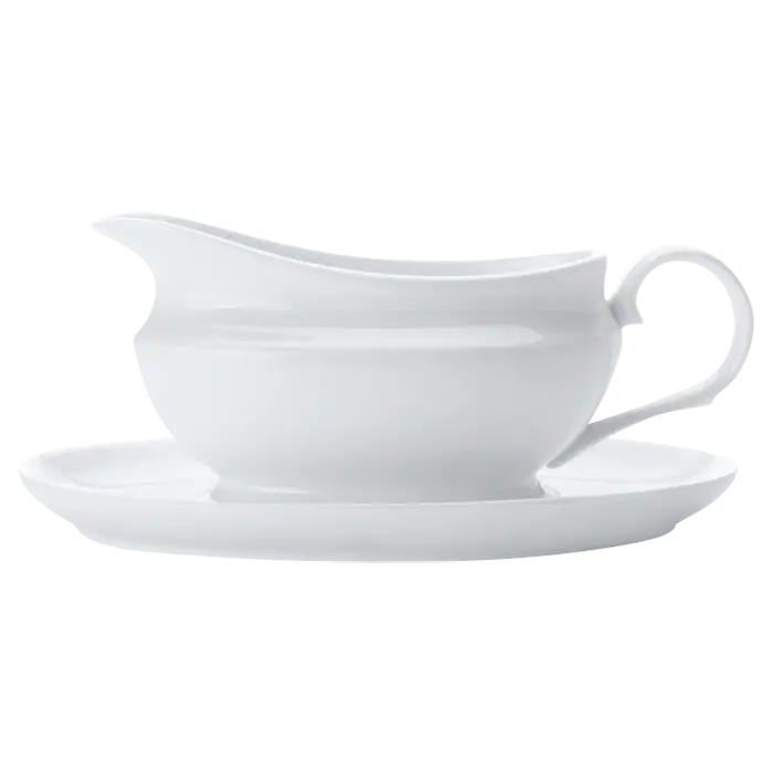White Basics Gravy Boat and Saucer 550ml