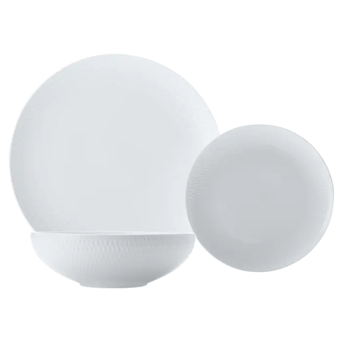 White Basics Diamonds Dinner Set 12 Piece