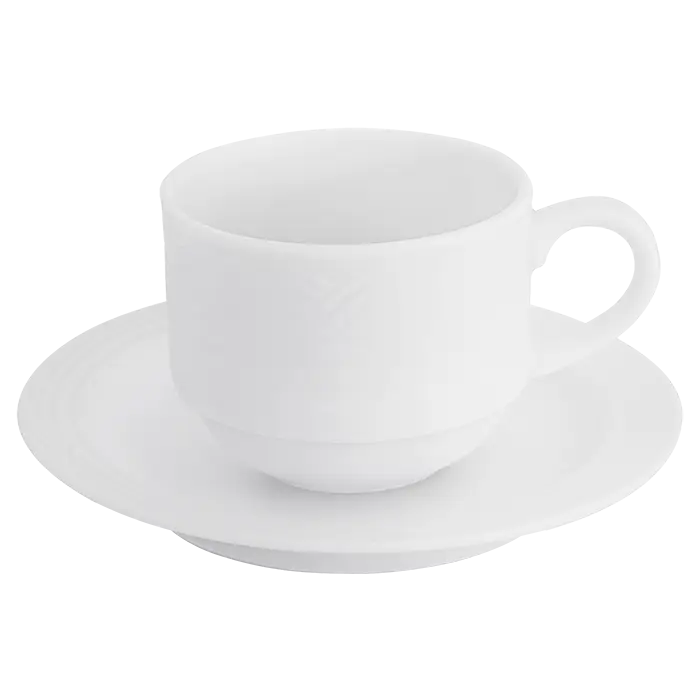 Arctic White Stackable Espresso Cup and Saucer 100ml