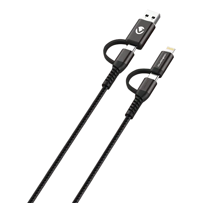Volkano Weave Series 4-in-1 Charge & Data Cable 1.2m