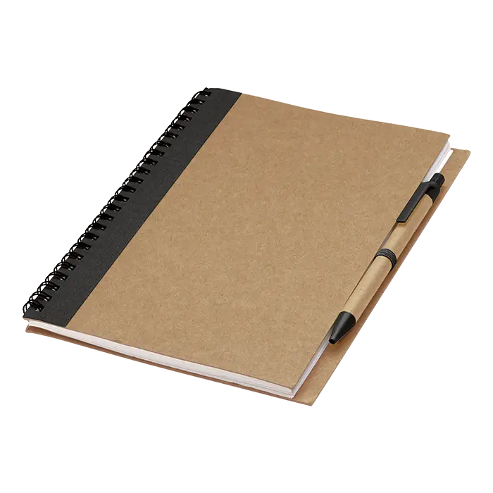 Colour Accented Spiral Notebook with Pen