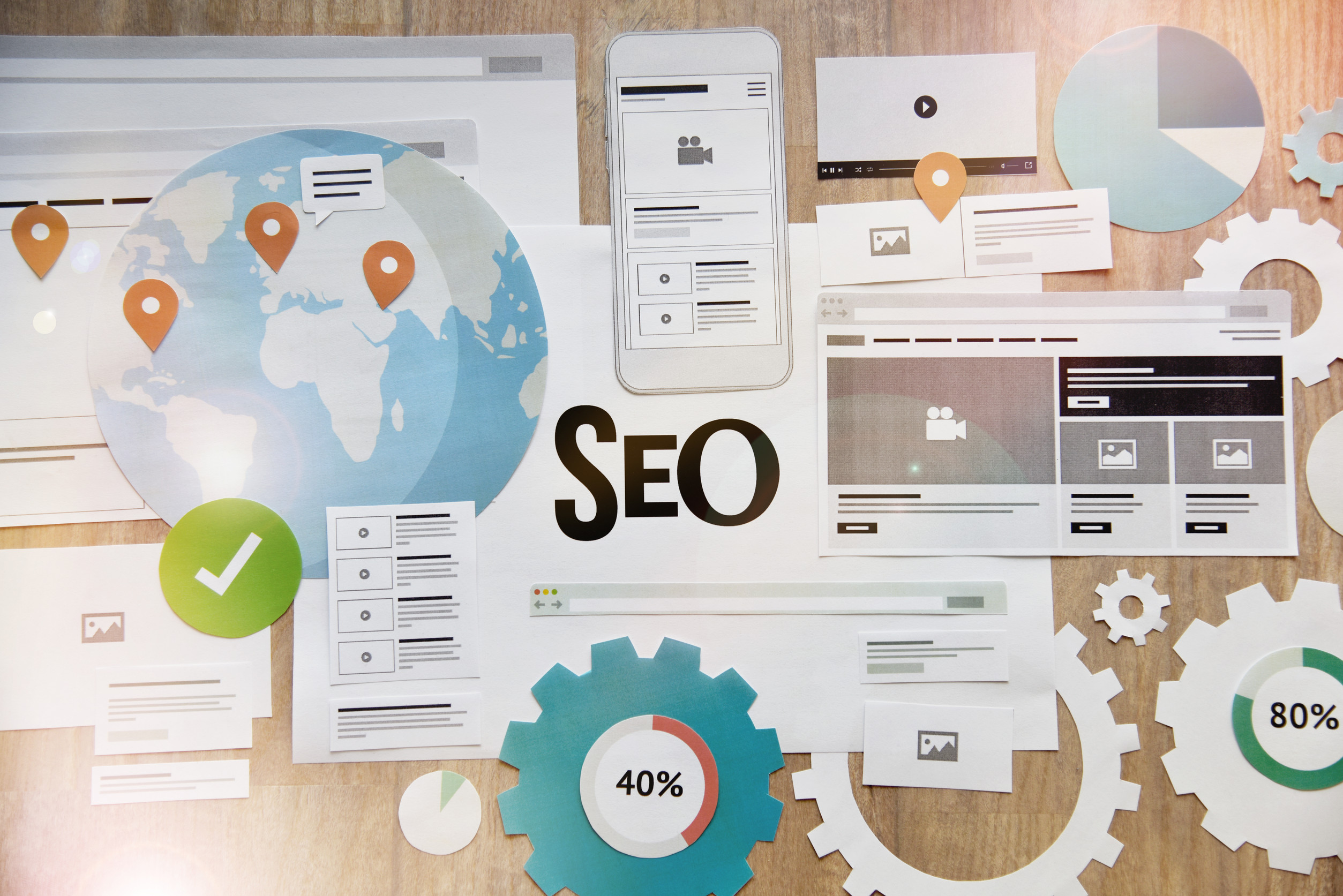 SEO performance dashboard showing long term growth in keyword rankings and organic traffic