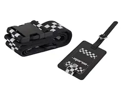 Checkered Luggage Strap & Tag