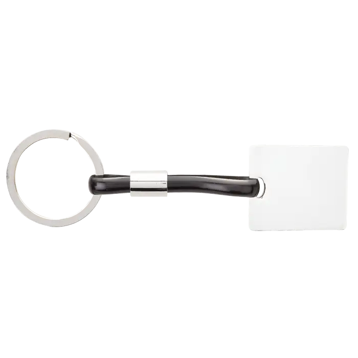 Shiny Nickel Keychain with Translucent Strap